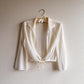 1990s White Open Blouse With Collar (XS/S)