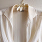 1990s White Open Blouse With Collar (XS/S)