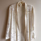 Romantic 1990s White Floral Pattern Robe (OSFM)