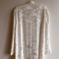 Romantic 1990s White Floral Pattern Robe (OSFM)