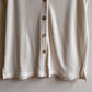1990s White Sleeveless Cardigan With Abalone Buttons (L/XL)