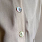 1990s White Sleeveless Cardigan With Abalone Buttons (L/XL)