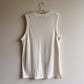 1990s White Sleeveless Cardigan With Abalone Buttons (L/XL)