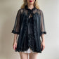 Deadstock 1960s Black Baby Doll Slip With Robe (M/L)