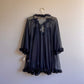 Deadstock 1960s Black Baby Doll Slip With Robe (M/L)