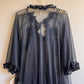 Deadstock 1960s Black Baby Doll Slip With Robe (M/L)