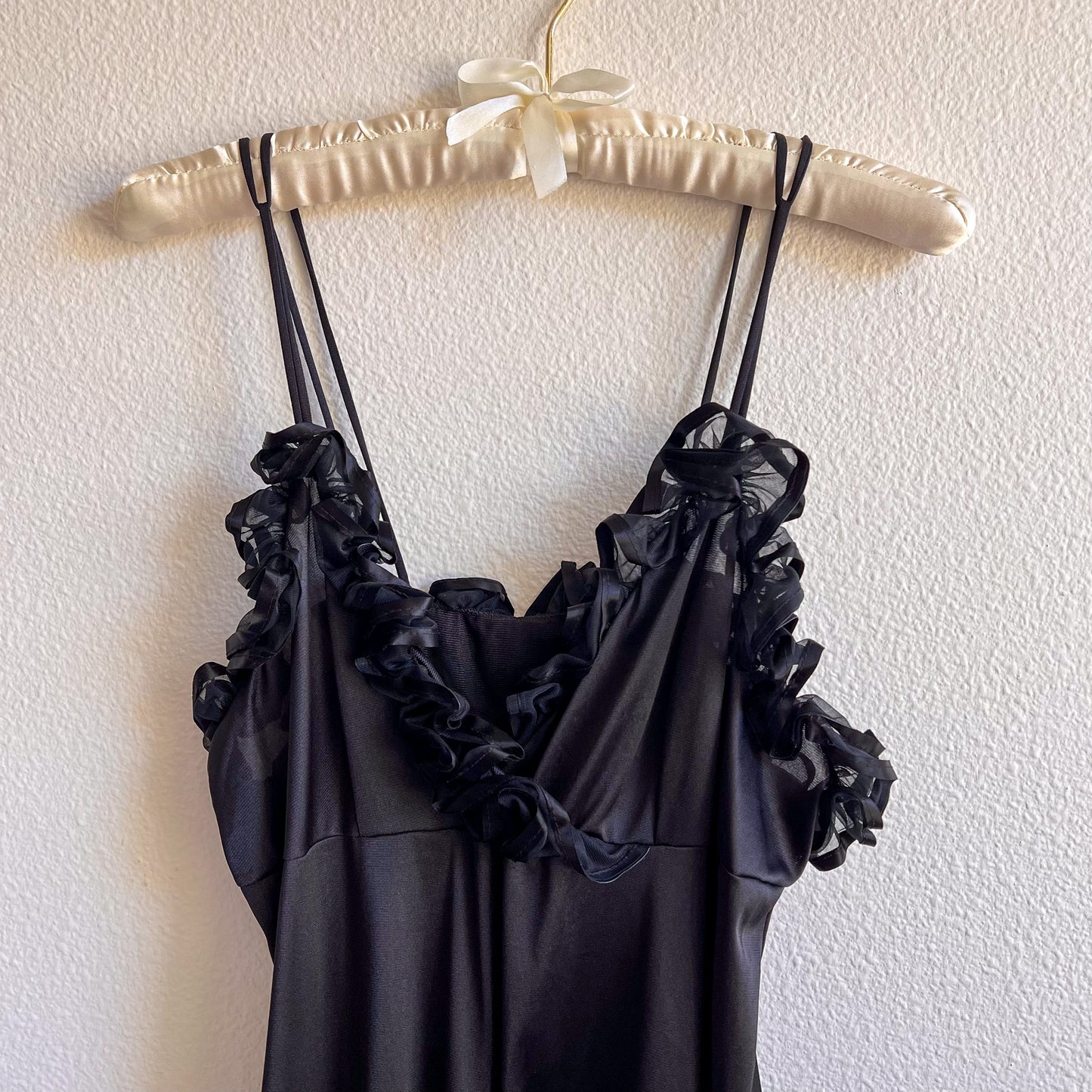 Deadstock 1960s Black Baby Doll Slip With Robe (M/L)