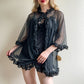 Deadstock 1960s Black Baby Doll Slip With Robe (M/L)