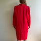 Deadstock 1980s Red Buttoned Collar Dress (L/XL)