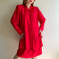Deadstock 1980s Red Buttoned Collar Dress (L/XL)