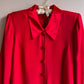 Deadstock 1980s Red Buttoned Collar Dress (L/XL)