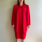 Deadstock 1980s Red Buttoned Collar Dress (L/XL)