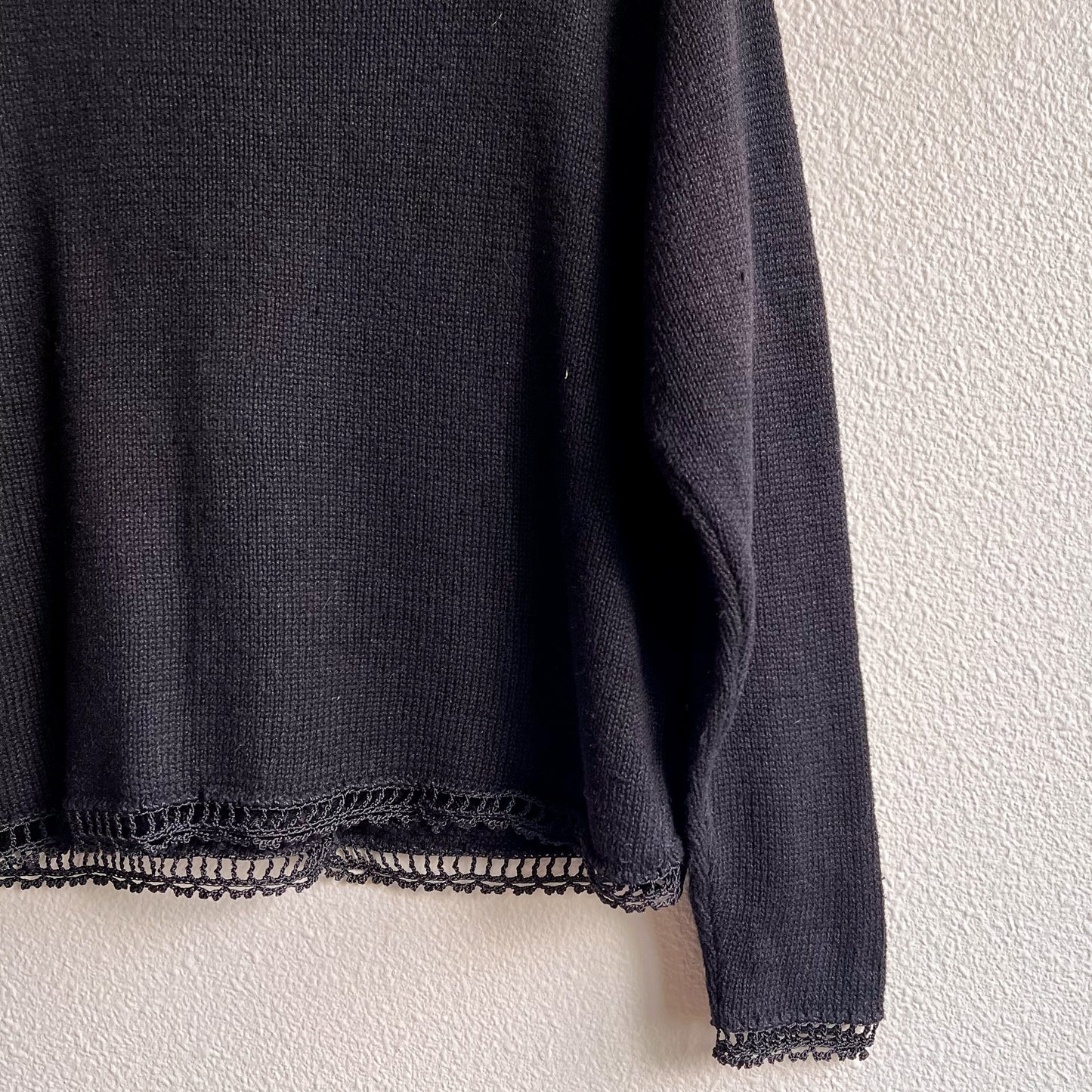 Deadstock 1990s Black Cardigan With Embroidery (M/L)
