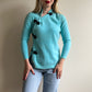 Deadstock Blue Cashmere Sweater With Black Toggles (S/M)