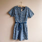 Deadstock 1980s Denim Romper With Floral Print (M)