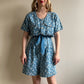 Deadstock 1980s Denim Romper With Floral Print (M)