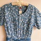 Deadstock 1980s Denim Romper With Floral Print (M)