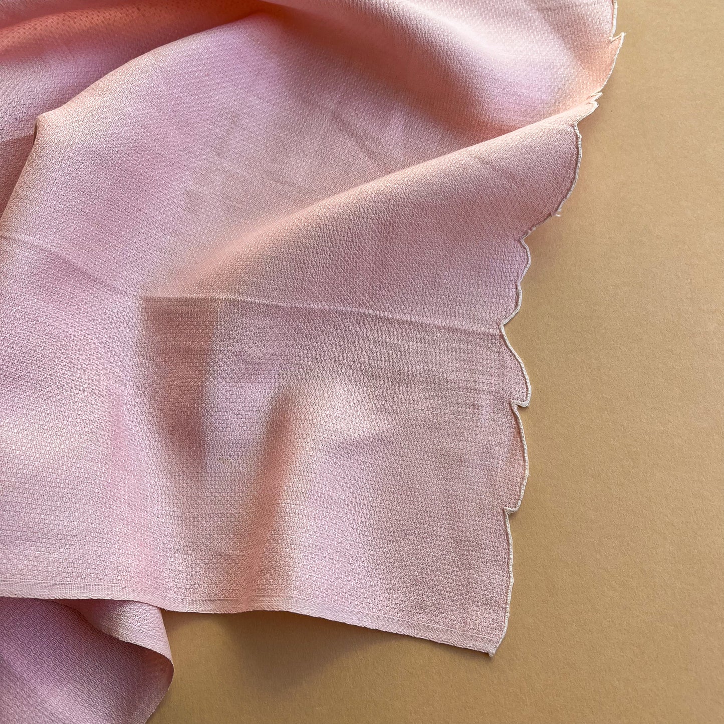 1940s Pale Pink Tea Towel With White Flower