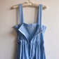 1950s Blue Gingham Cotton Summer Dress (M)