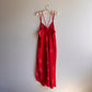1990s Red Hot Satin Slip Dress (L/XL)