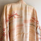 1960s Orange Sorbet Silk Kimono With Tree and Flower Print (OSFM)