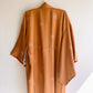 1960s Copper Silk Kimono With Abstract Flower Print (OSFM)
