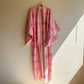 1960s Pink Ombre Silk Kimono With Dainy Floral Print (OSFM)