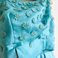 1960s Turquoise Gown With Daisy Appliqué (XS)