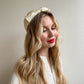 1960s White Fabric Hat With Bow