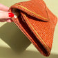 1970s Brown Raffia Clutch With Gold Trim