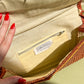 1970s Brown Raffia Clutch With Gold Trim
