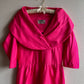 1960s Hot Pink Silk Dress With Shawl Collar (L/XL)