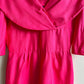 1960s Hot Pink Silk Dress With Shawl Collar (L/XL)