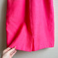 1960s Hot Pink Silk Dress With Shawl Collar (L/XL)