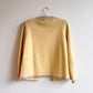 1960s Yellow Knit Sweater Set With Pastel Sequins (S/M)