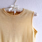 1960s Yellow Knit Sweater Set With Pastel Sequins (S/M)