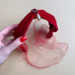 1950s Red Velvet Headband With Tear-Drop Pearl and Netting