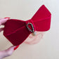 1950s Red Velvet Headband With Tear-Drop Pearl and Netting