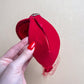 1950s Red Velvet Headband With Tear-Drop Pearl and Netting