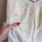 1960s Sheer Ivory Summer Dress With Blue Trim (S/M)