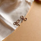 Vintage Inspired Gold-Tone Bow Stud Earrings