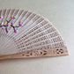 Vintage Hand-Cut Wood Fan With Blue Tassel and Painted Cherry Blossoms