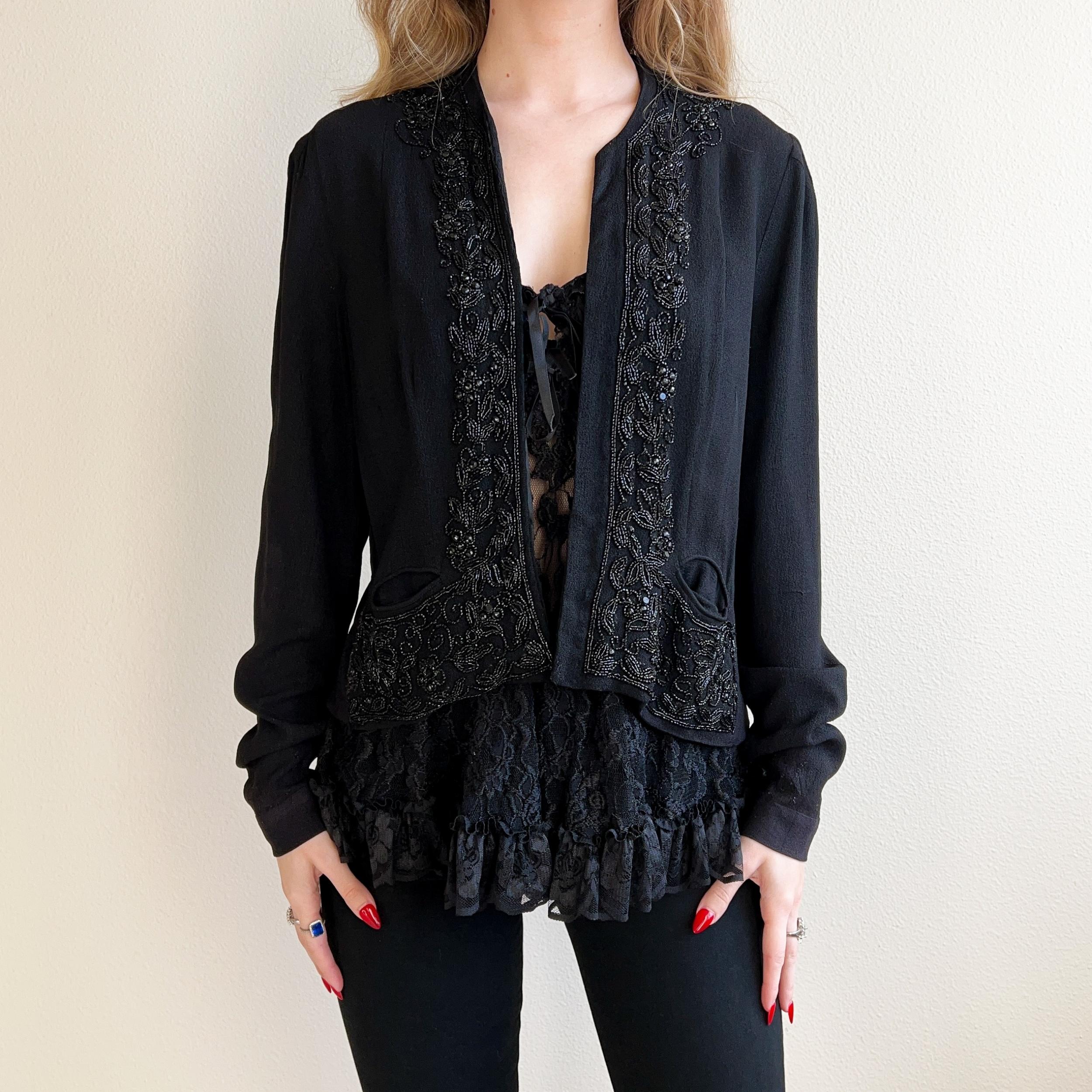 Black beaded clearance cardigan