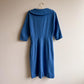 1950s Double Breasted Blue Wool Dress (S/M)