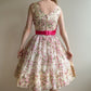 Fabulous 1950s Pink Floral Party Dress (XS/S)