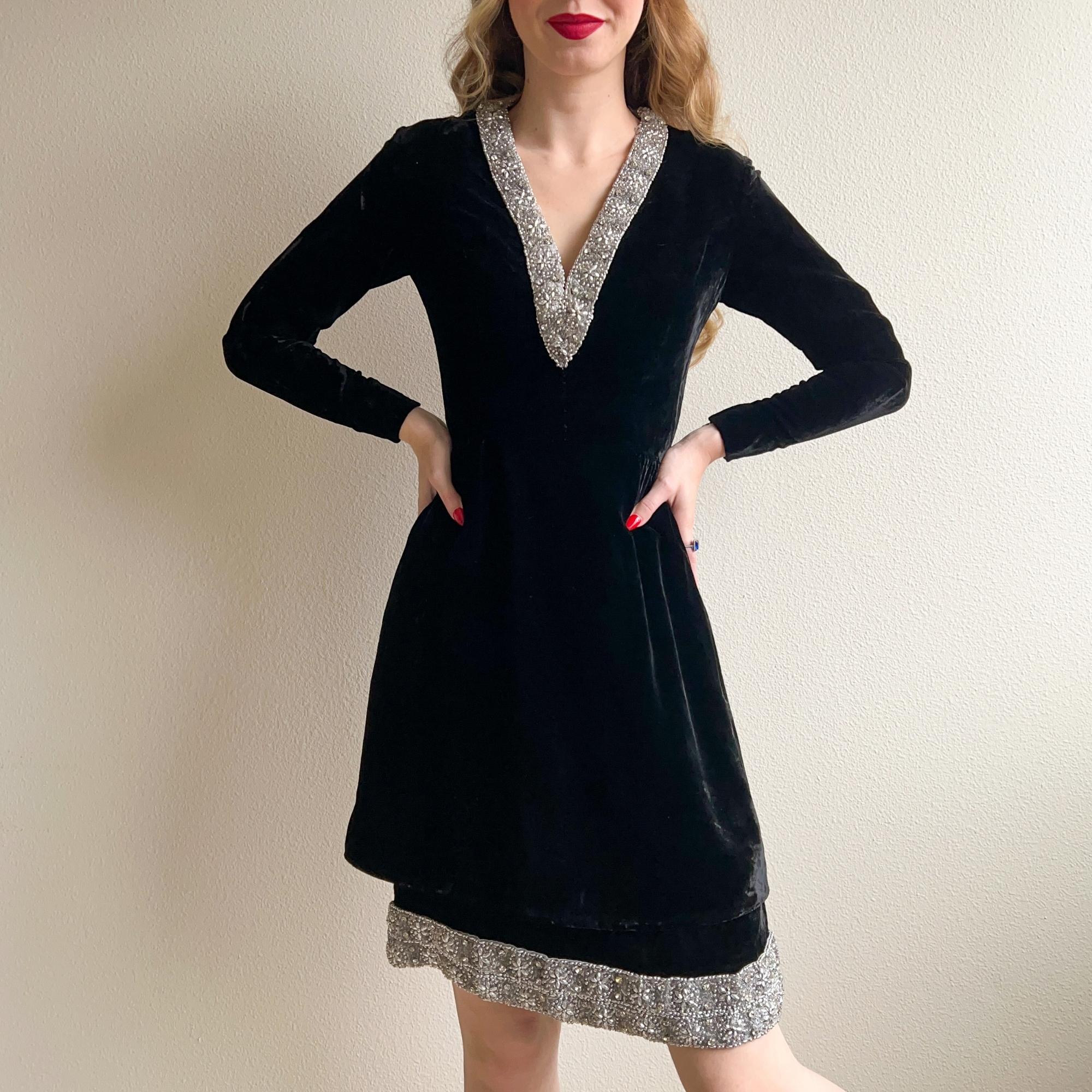 1960s 2024 black dress