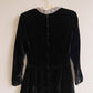 1960s Black Velvet Dress With Silver Embellishments (XS/S)