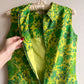 1960s Acid Green Abstract Print Mod Dress (S/M)