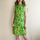 1960s Acid Green Abstract Print Mod Dress (S/M)