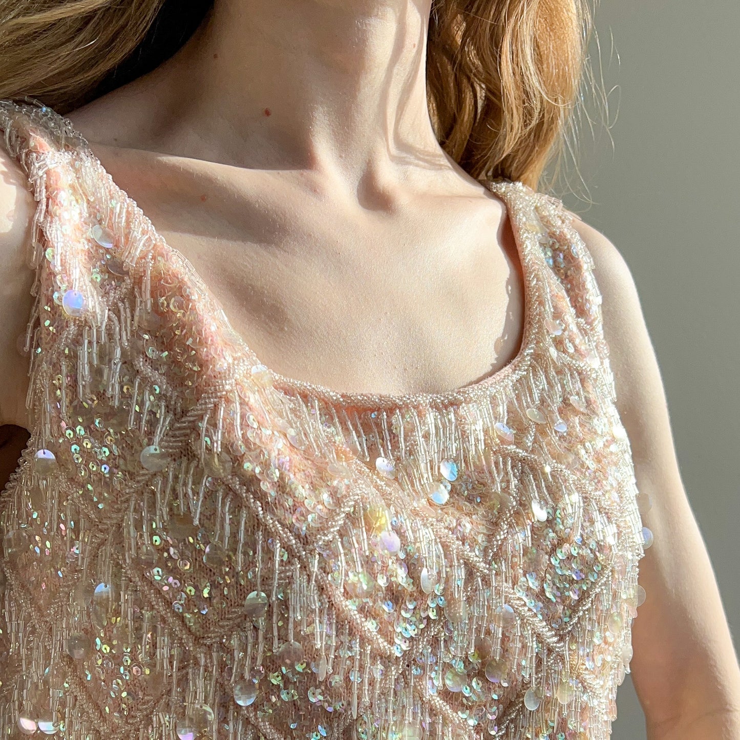 Stunning 1960s Heavily Beaded and Sequined Top (M/L)